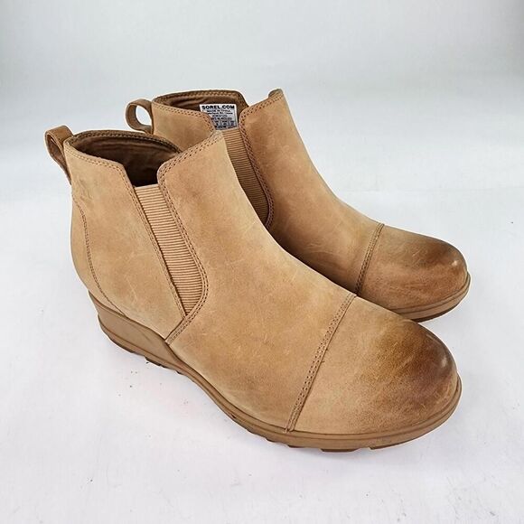 Sorel Evie II Chelsea Boot Womens US 10 Tan Leather Waterproof Pull On Boots - Picture 4 of 11